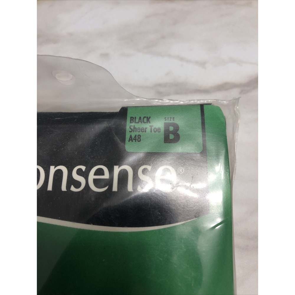 No Nonsense Control Top Pantyhose Black A48 Sheer toe Size B Vintage - Picture 2 of 2